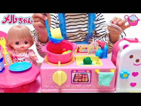 メルちゃん くまさんキッチン コトコトおりょうり / Mell-chan Doll Kitchen Toy Playset