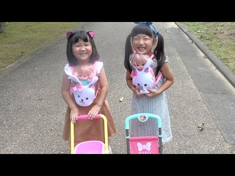 メルちゃん おせわごっこ ベビーカーと抱っこひもでお散歩！おままごと【こはるはるコラボ】Mell-Chan baby cart toy